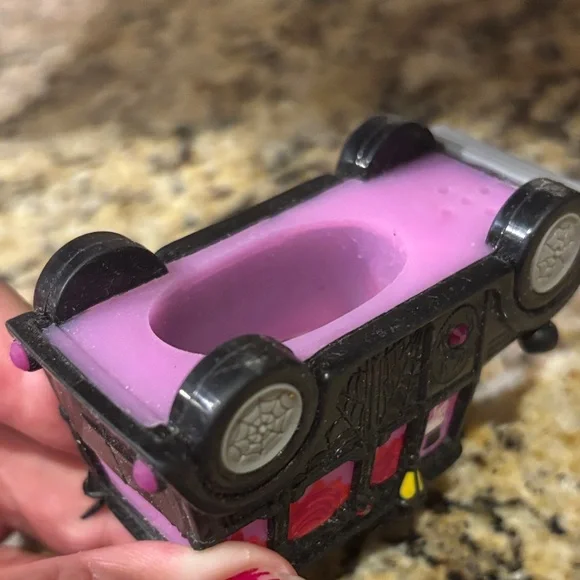 Haunted Black and Pink Toy Car Antibacterial Musical & Light Up Keychain - Picture 2 of 2